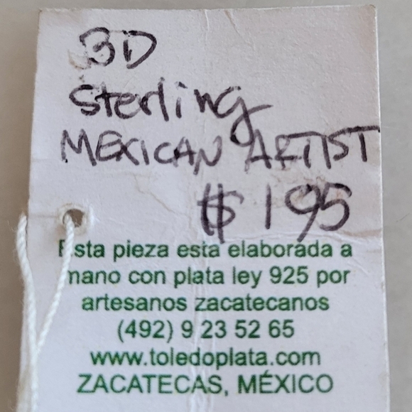 Mexican Sterling Silver Necklace and Earring Set - Picture 3 of 3